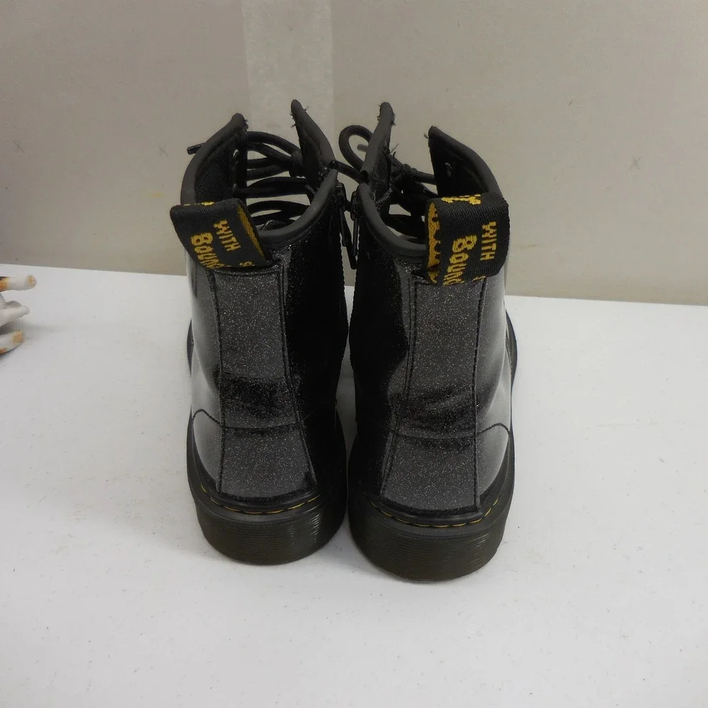 Dr. Martens 1460 Glitter J Black Sparkle Lace Up Zip Boots US 4 UK 3 EU 36
